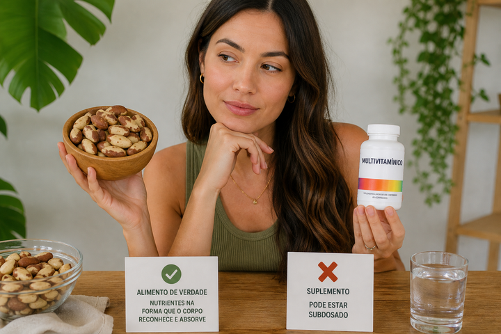 Alimento de Verdade vs. Suplemento: por que seu multivitamínico pode Estar subdosado?