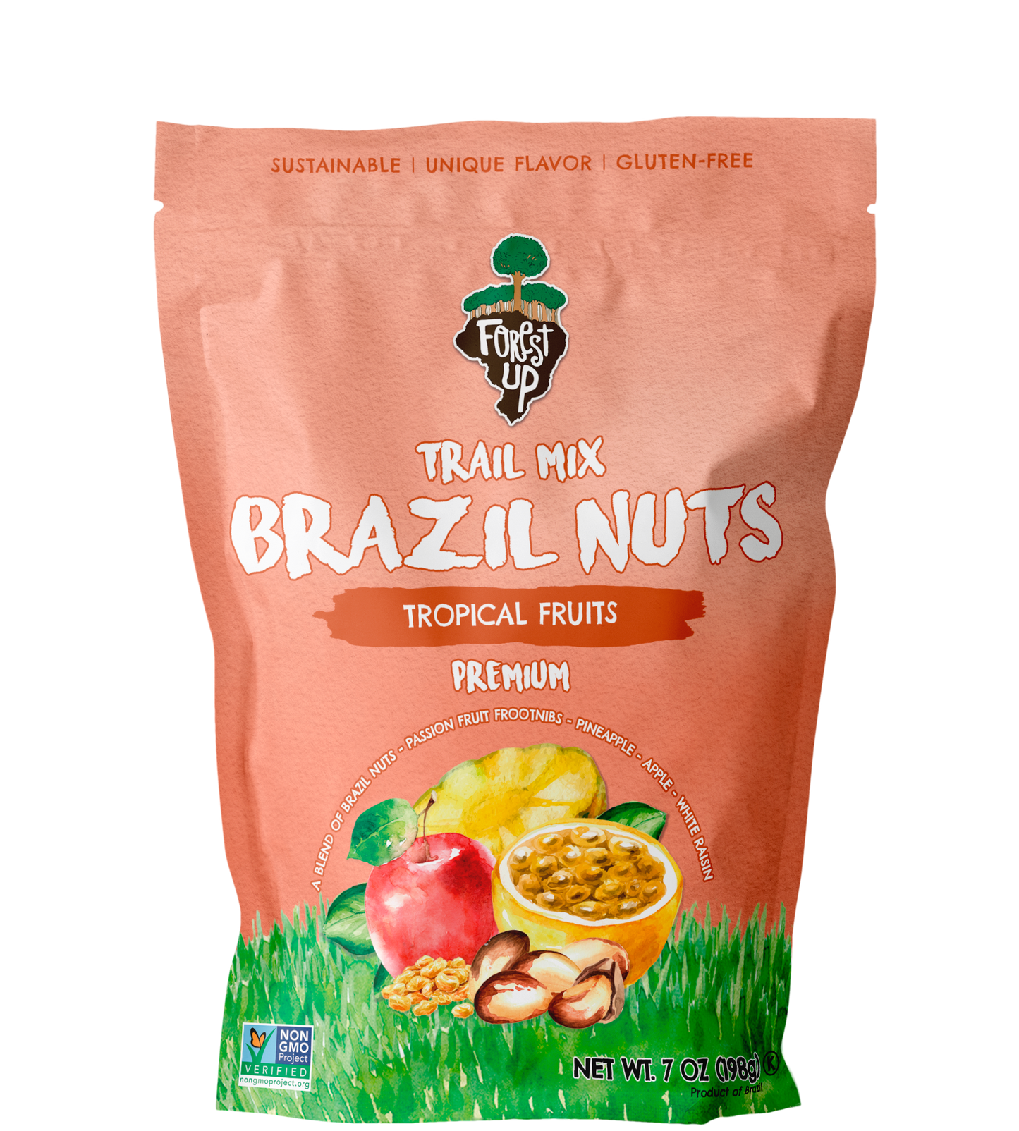 Trail Mix Tropical | Castanha, Maçã, Maracujá, Abacaxi e Uva-Passa | 198g