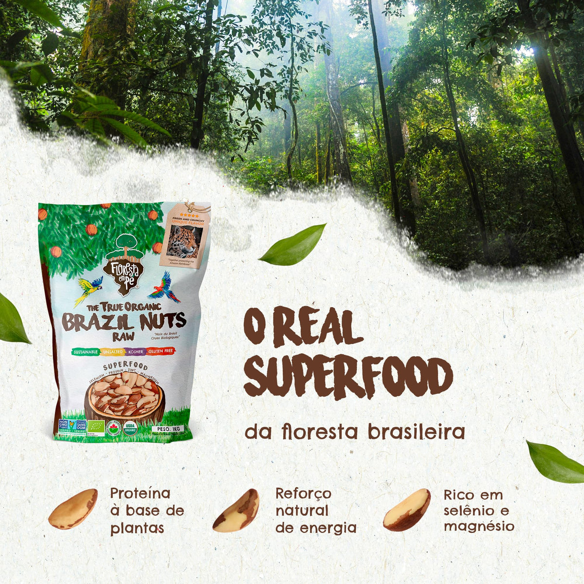 Castanha do Pará Orgânica | Sem Sal | 1kg