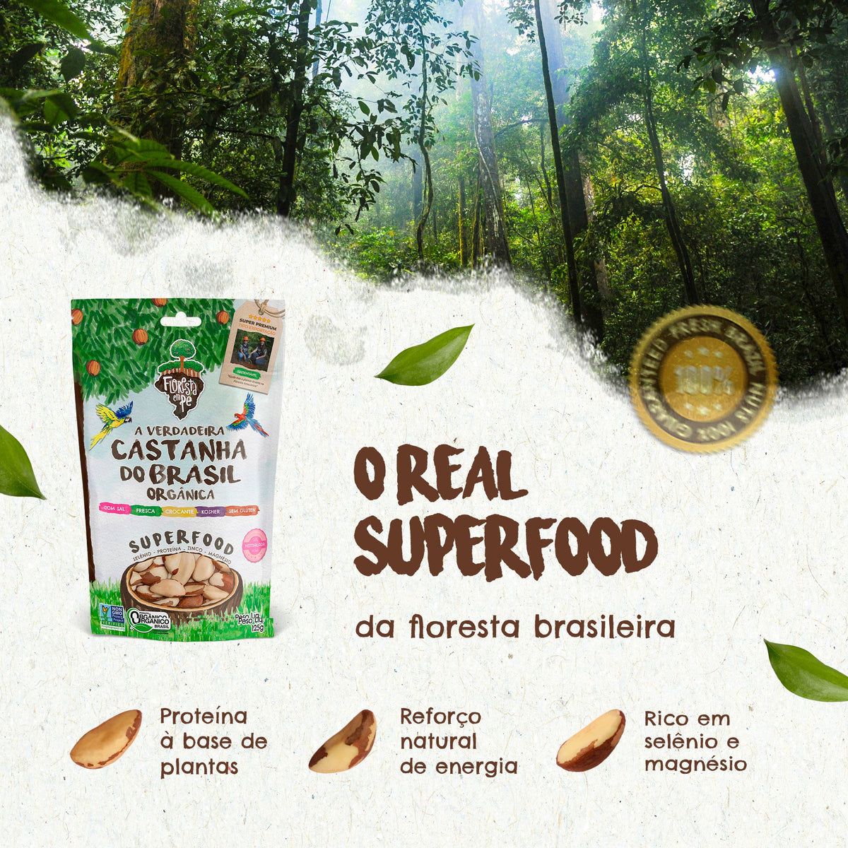 Castanha do Pará Orgânica | Com Sal do Himalaia | 125g