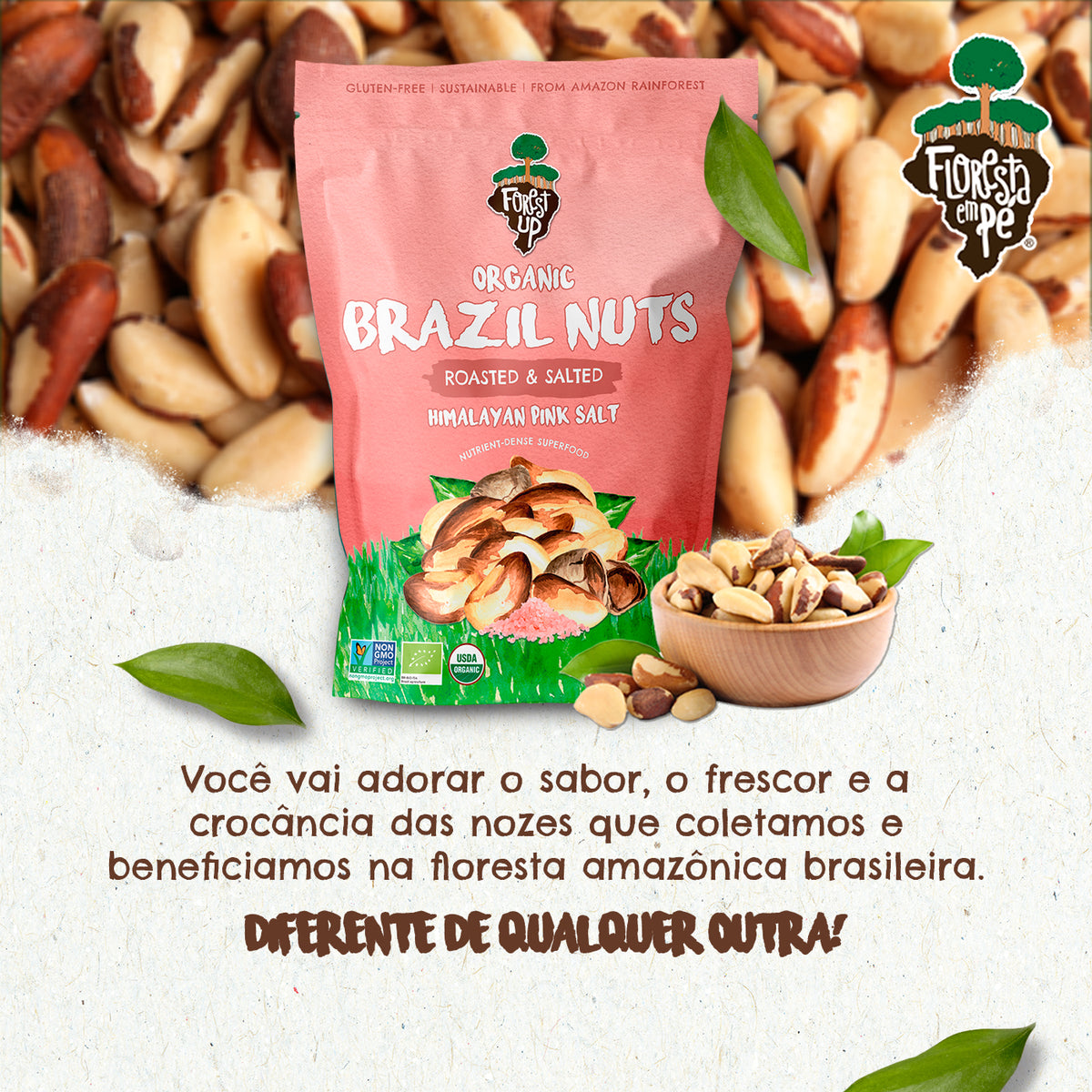 Castanha do Pará Orgânica | Com Sal do Himalaia | 198g