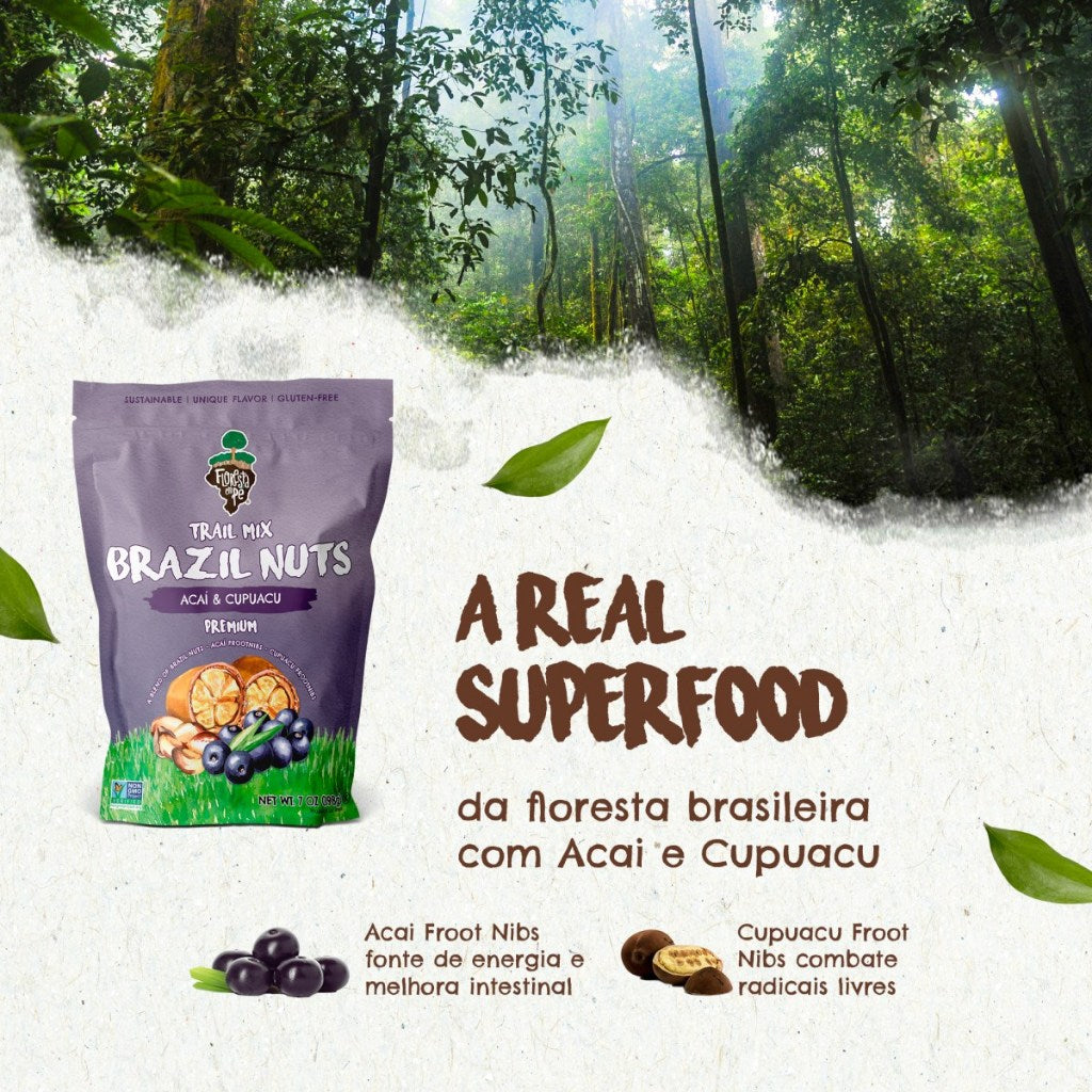 Trail Mix Açaí | Mix de Castanha, Frootnibs de Açaí e Cupuaçu | 198g