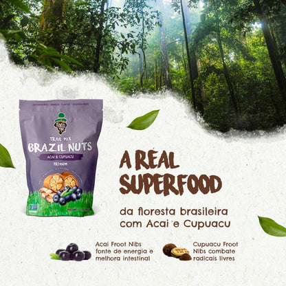 Trail Mix Açaí | Mix de Castanha, Frootnibs de Açaí e Cupuaçu | 198g