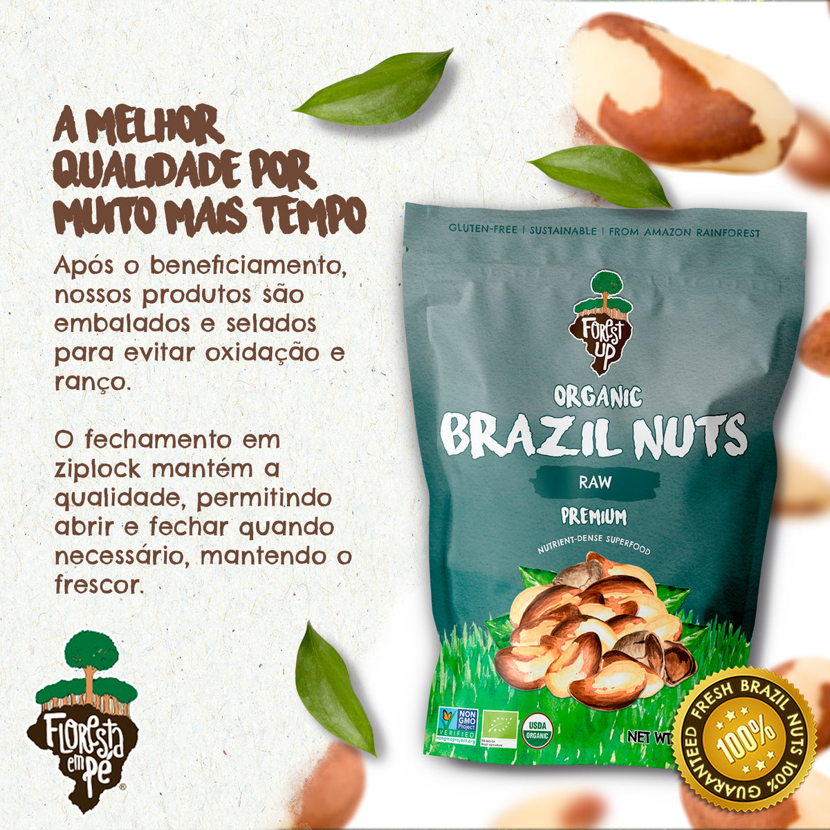 Castanha do Pará Orgânica | Sem Sal | 198g